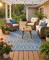 Savannah Pergola Collection Area Rug -  Pavilion (Blue) Rectangle Blue  lifestyle 4