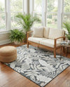Seaside Blooms Collection Area Rug -  Serene Rectangle Black  lifestyle 42