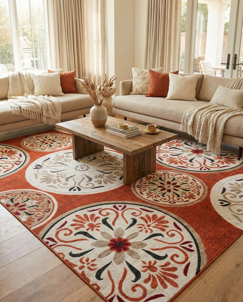 Urban Terrace Collection Area Rug -  Deck Rectangle Terracotta  lifestyle 29