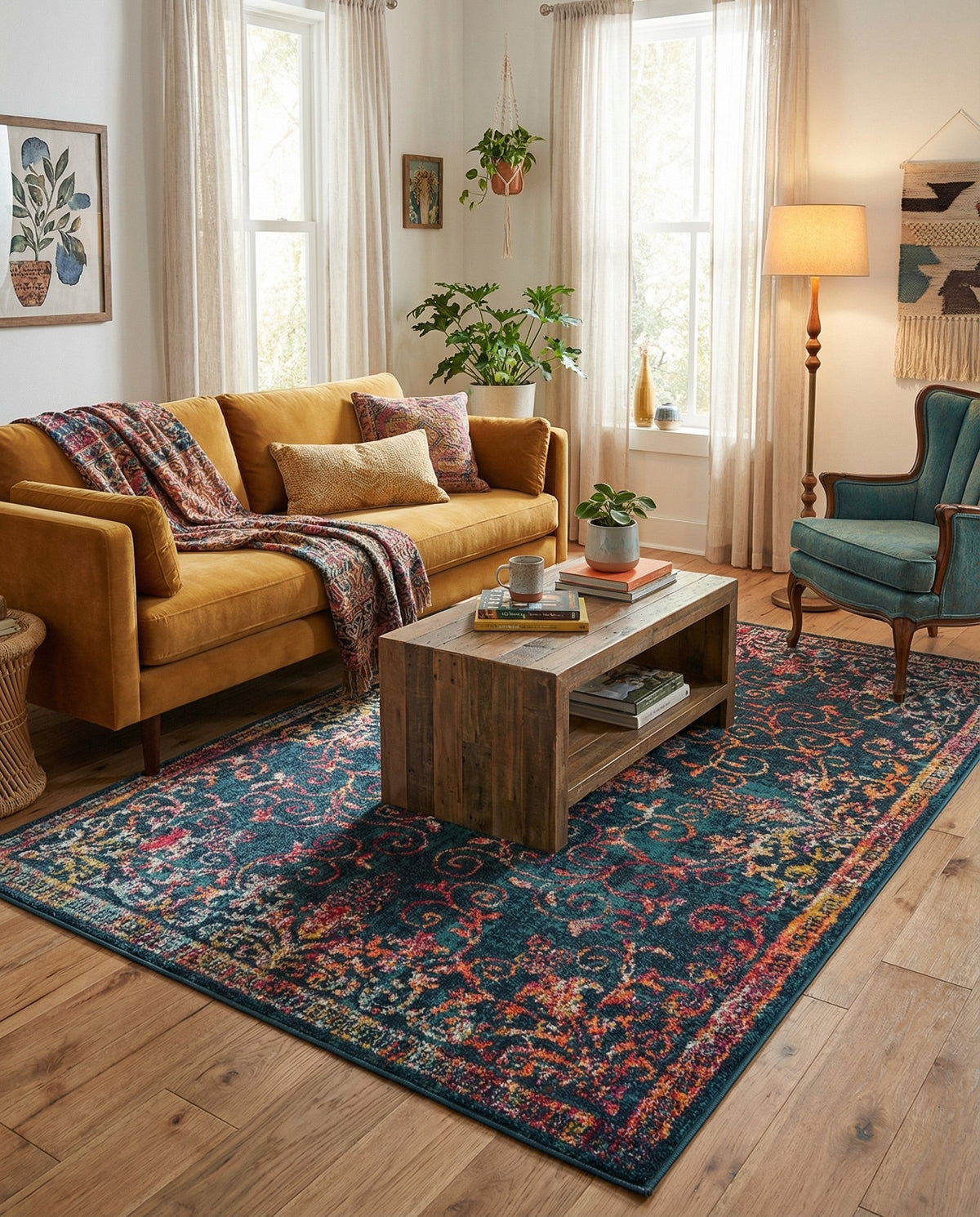 Brighton Terrace Collection Area Rug -  Saltdean Rectangle Navy Blue  lifestyle 9