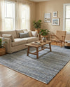 Zigzag Marina Collection Area Rug - HarborStripes Rectangle Denim  lifestyle 30