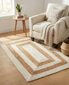 Woven Seaside Jute Collection Area Rug - Nautilus Rectangle White Natural  lifestyle 8
