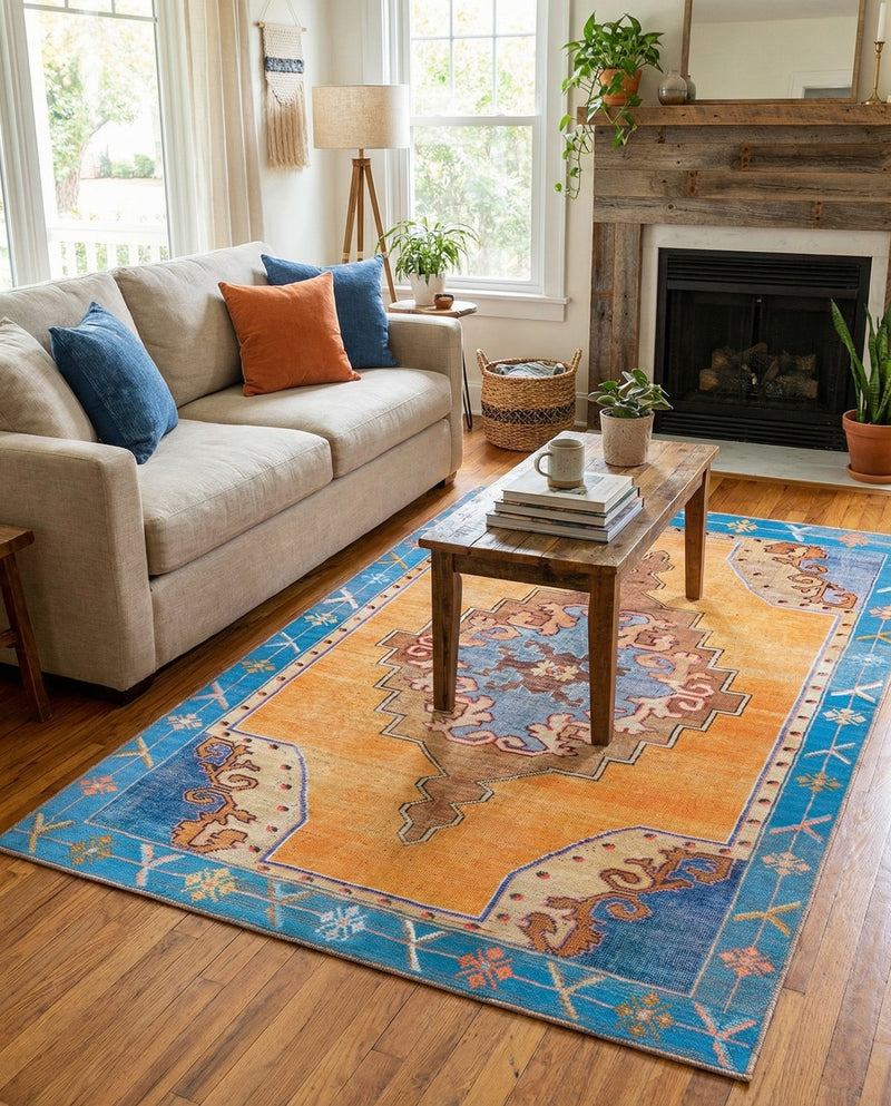 Heritage Elegance Collection Area Rug -  Winterthur (Orange) Rectangle Orange  lifestyle 3