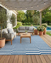 Seaside Stripes Collection Area Rug - Cabana (Blue) Rectangle Blue  lifestyle 9