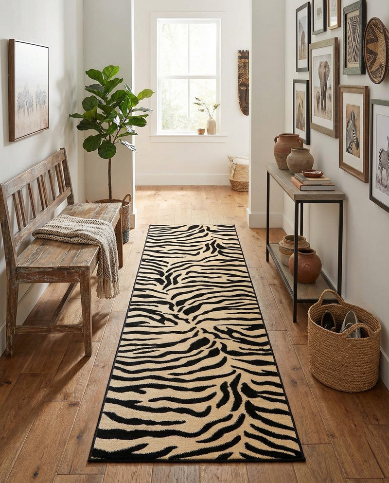 Savannah Sojourn Collection Area Rug -  Okavango Runner Ivory  lifestyle 35