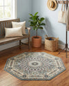 Persian Elegance Collection Area Rug -  Hamedan (Blue) Octagon Blue  lifestyle 67