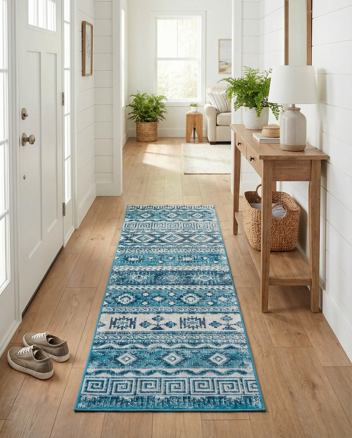 Geneva Terrace Collection Area Rug - Montreux Runner Blue  lifestyle 100