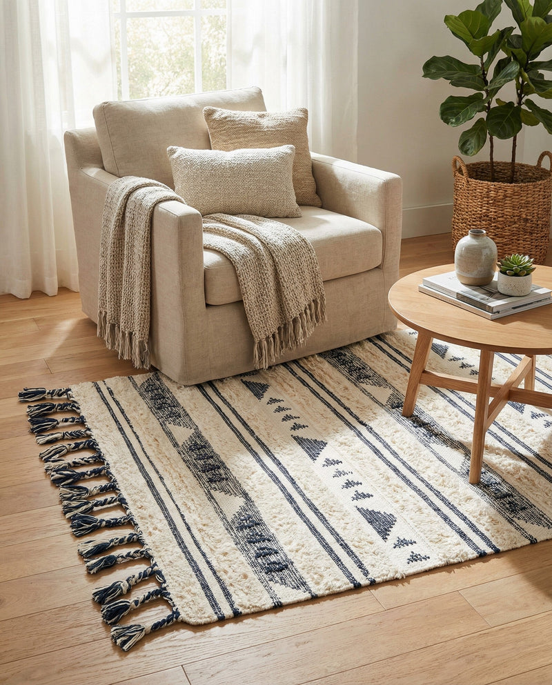 Sonoran Collection Area Rug - Montezuma Rectangle Navy Blue  lifestyle 18