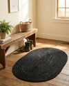 Woven Seaside Jute Collection Area Rug - Martha's Oval Black  lifestyle 50