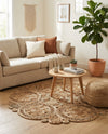 Woven Seaside Jute Collection Area Rug - Whittaker Round Natural  lifestyle 62