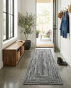 Sustainable Strands Indoor-Outdoor Oasis Collection Area Rug -  Sandbar (Black and White) Runner Black and White  lifestyle 38