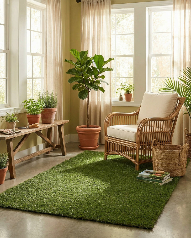 Meadow Retreat Collection Area Rug - Glen Rectangle Green  lifestyle 47