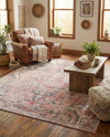 Vintage Memories Collection Area Rug - Echoes Square Beige pink  lifestyle 78