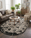Cascade Range Collection Area Rug -  Shasta (Black and White) Oval Black and White  lifestyle 39