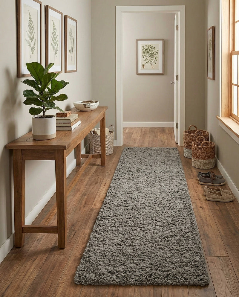 Plush Oasis Collection Area Rug - Serenity (Cloud Gray) Runner Cloud Gray  lifestyle 71