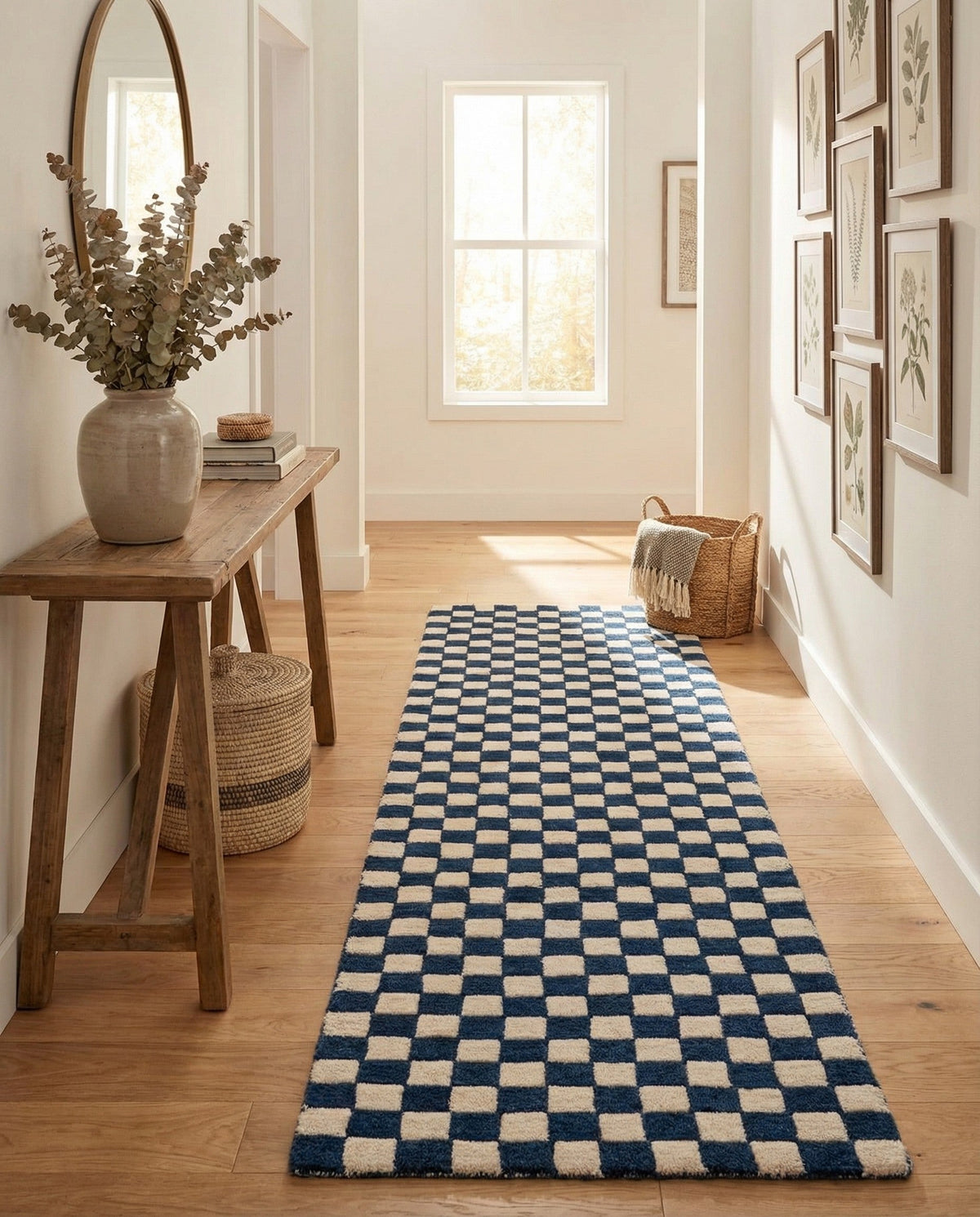 Shepherd's Glen Wool Collection Area Rug - Reykjavik Runner Blue and White  lifestyle 84
