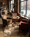 Bistro Lounge Collection Area Rug -  Latte Round Beige  lifestyle 36