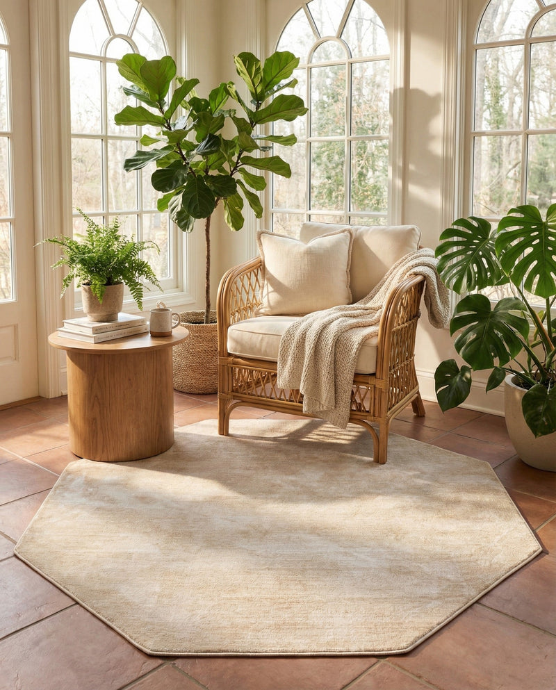 Bloomsbury Elegance Collection Area Rug -  Kensington (Ivory) Octagon Ivory  lifestyle 34