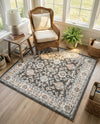 Savannah Elegance Collection Area Rug - Augusta (Fume Gray) Square Fume Gray  lifestyle 79