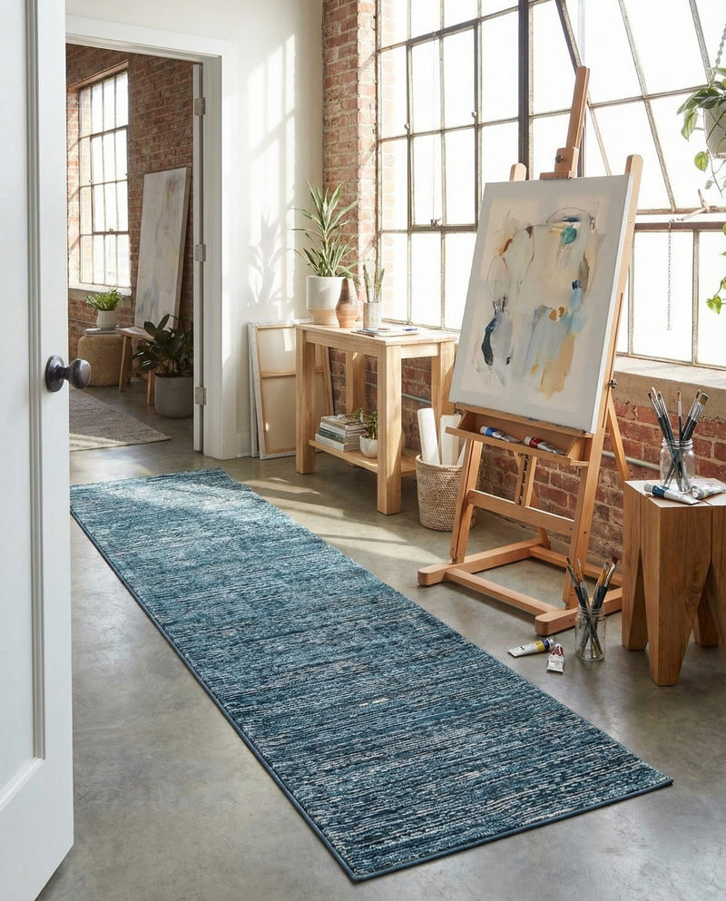 Bloomsbury Elegance Collection Area Rug -  Kensington (Blue) Runner Blue  lifestyle 44