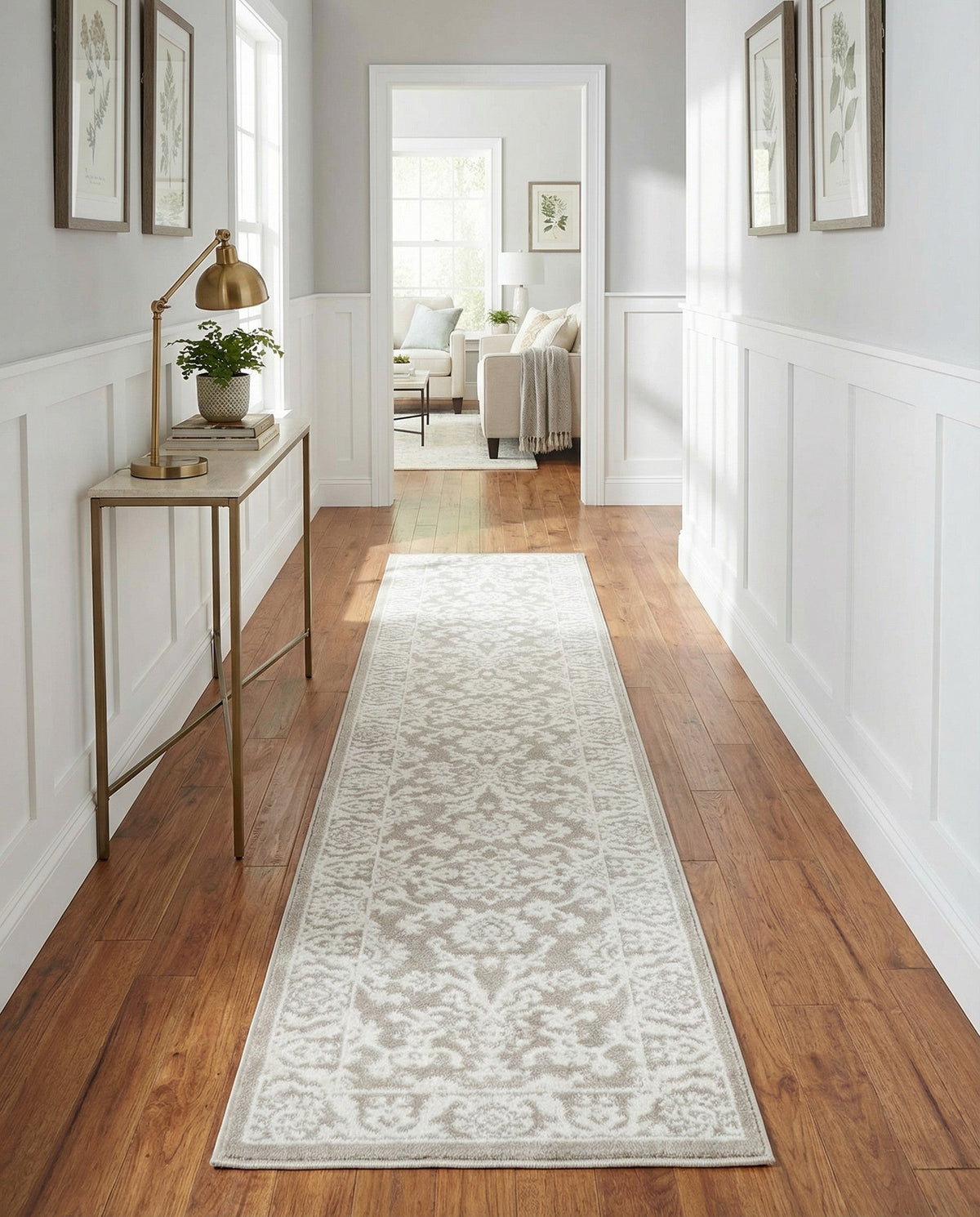 Savannah Elegance Collection Area Rug - Augusta (Light Gray) Runner Light Gray  lifestyle 81