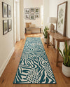 Savannah Escape Collection Area Rug -  Masai Runner Navy Blue and Ivory  lifestyle 58