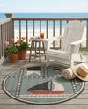 Seaside Haven Rugs Collection Area Rug -  Anchorage Round Blue  lifestyle 70