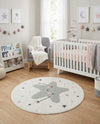 Wonder Tykes Collection Area Rug -  Spiral Round Ivory  lifestyle 3