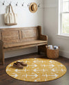 Seaside Haven Rugs Collection Area Rug - Sapphire (Yellow) Round Yellow  lifestyle 40