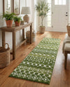 Mediterranean Lattice Collection Area Rug - Santorini (Green) Runner Green  lifestyle 56