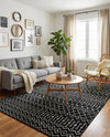 Marrakech Lattice Collection Area Rug - Medina (Black) Rectangle Black  lifestyle 10