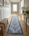 Heritage Elegance Collection Area Rug -  Winterthur (Blue Gray) Runner Blue Gray  lifestyle 62