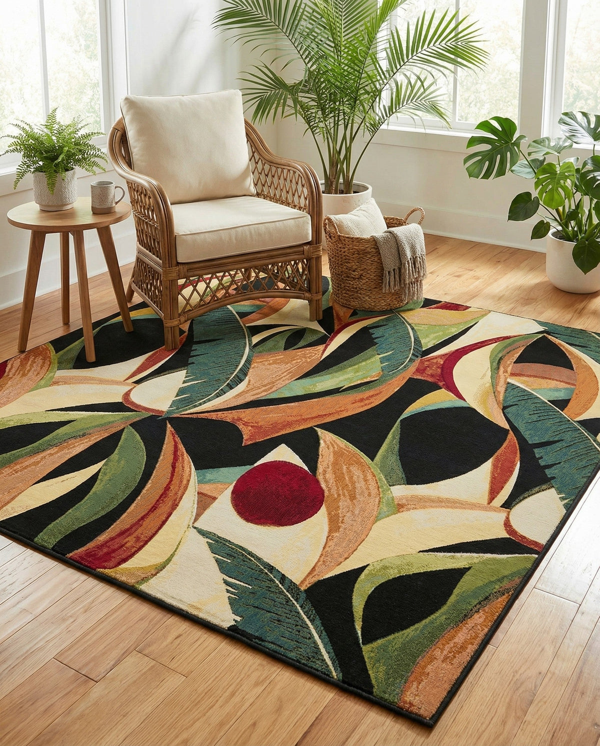 Seaside Blooms Collection Area Rug -  Tivoli Square Multi  lifestyle 90