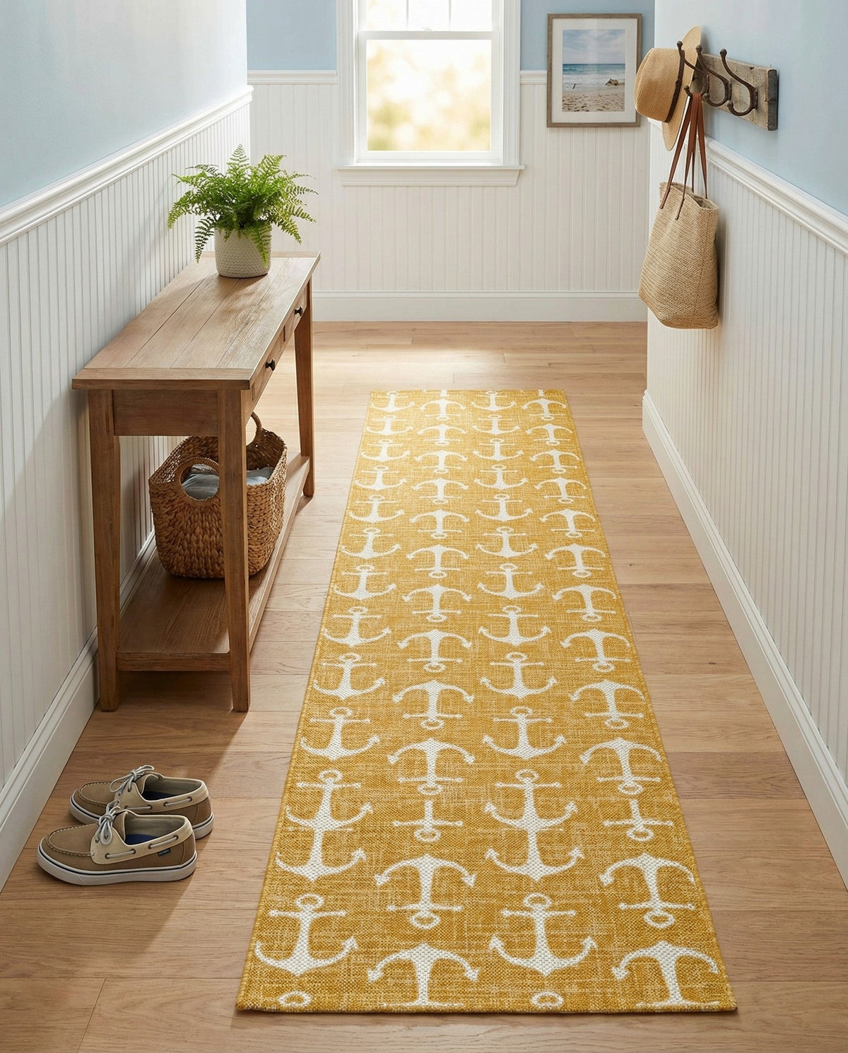 Seaside Haven Rugs Collection Area Rug - Sapphire (Yellow) Runner Yellow  lifestyle 84