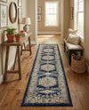 Eden Oasis Collection Area Rug -  Refuge (Dark Blue) Runner Dark Blue  lifestyle 74