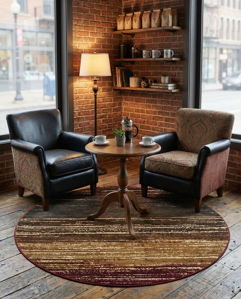 Bistro Lounge Collection Area Rug -  Cortado Round Beige  lifestyle 35