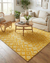 Garden Lattice Charm Collection Area Rug -  Pergola (Yellow) Square Yellow  lifestyle 49
