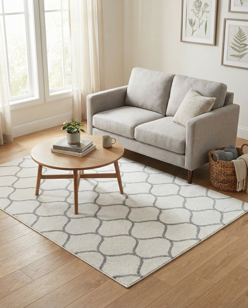 Trellis Mosaic Collection Area Rug -  Pergolatown (Ivory) Rectangle Ivory  lifestyle 3