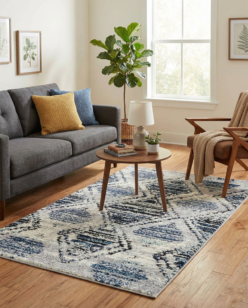 Marrakech Mosaic Collection Area Rug -  Atlas Rectangle Blue Gray  lifestyle 17