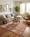Seville Stripes Collection Area Rug -  Cordoba (Brick Red) Rectangle Brick Red  lifestyle 13