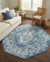 Patio Heritage Collection Area Rug -  Augusta (Blue) Octagon Blue  lifestyle 61