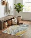 Seaside Blooms Collection Area Rug -  Blossom Rectangle Gray Ivory Yellow  lifestyle 4