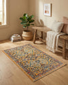 Seville Stripes Collection Area Rug -  Malaga (Yellow) Rectangle Yellow  lifestyle 10