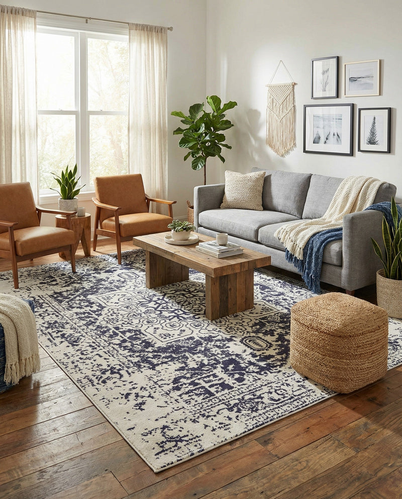 Georgetown Rugs Collection Area Rug - Dupont (Blue) Rectangle Blue  lifestyle 8