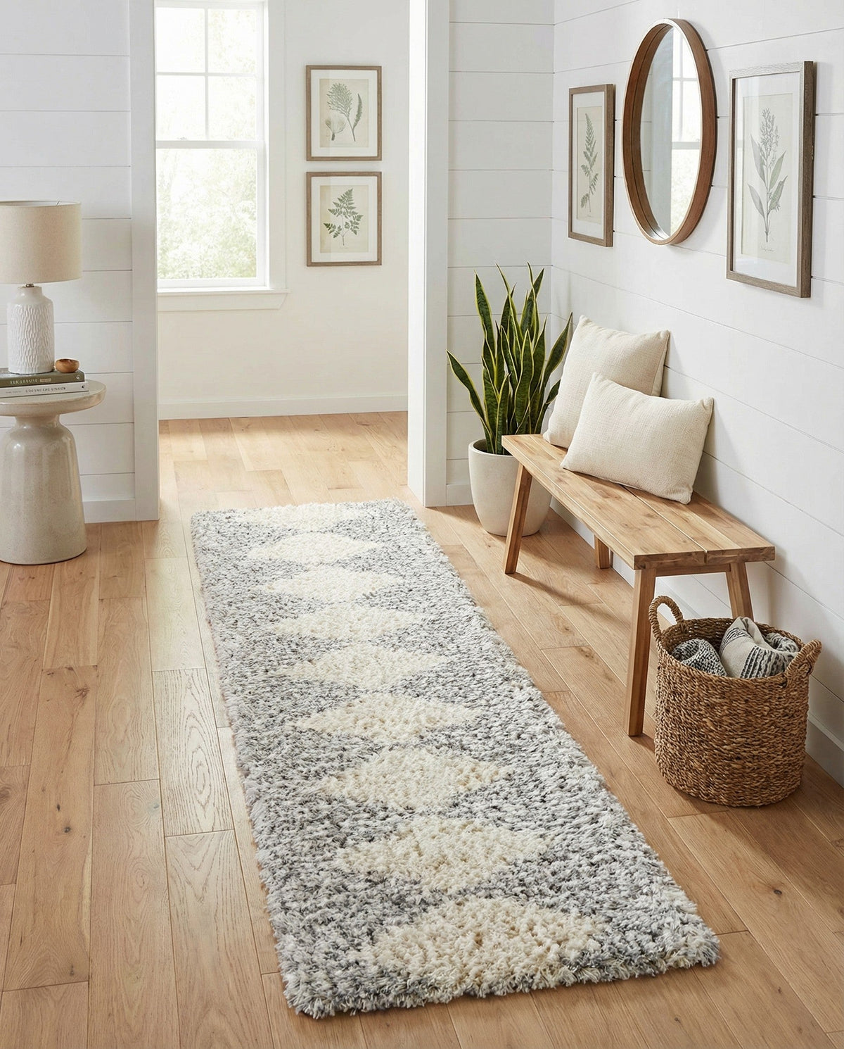 Eternal Plush Oasis Collection Area Rug -  Bliss Runner Pearl and Gray  lifestyle 87