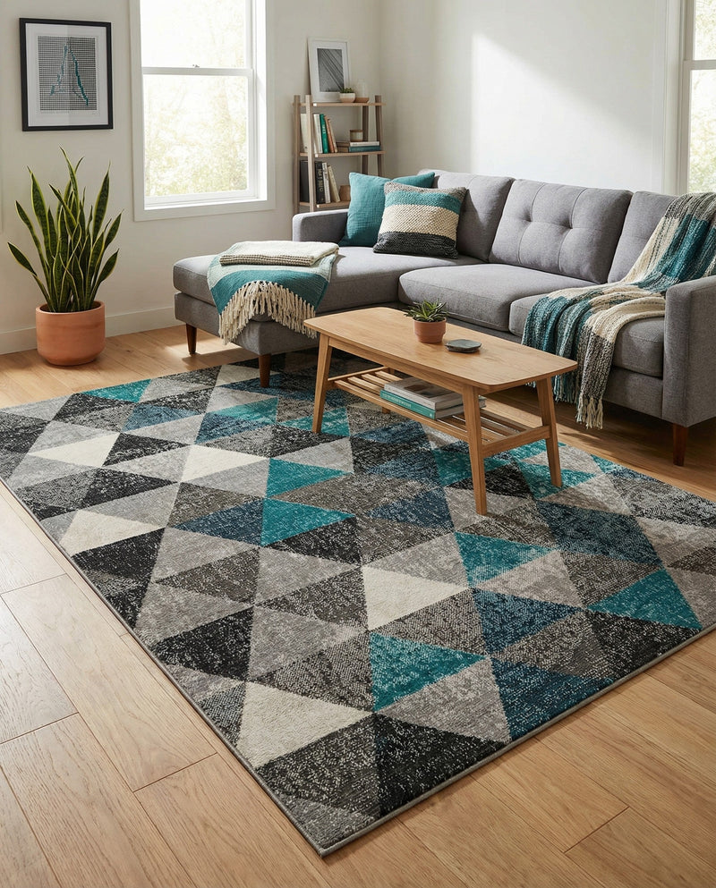 Seville Elegance Collection Area Rug -  Malaga Rectangle Gray  lifestyle 15