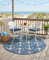 Seaside Haven Rugs Collection Area Rug - Sapphire (Blue) Round Blue  lifestyle 71