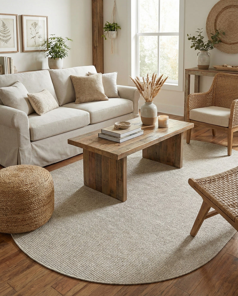 Seaside Serenity Collection Area Rug - Veranda (Light Gray) Oval Light Gray  lifestyle 49
