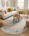 Savannah Series Collection Area Rug -  Augusta (Pink) Oval Pink  lifestyle 57