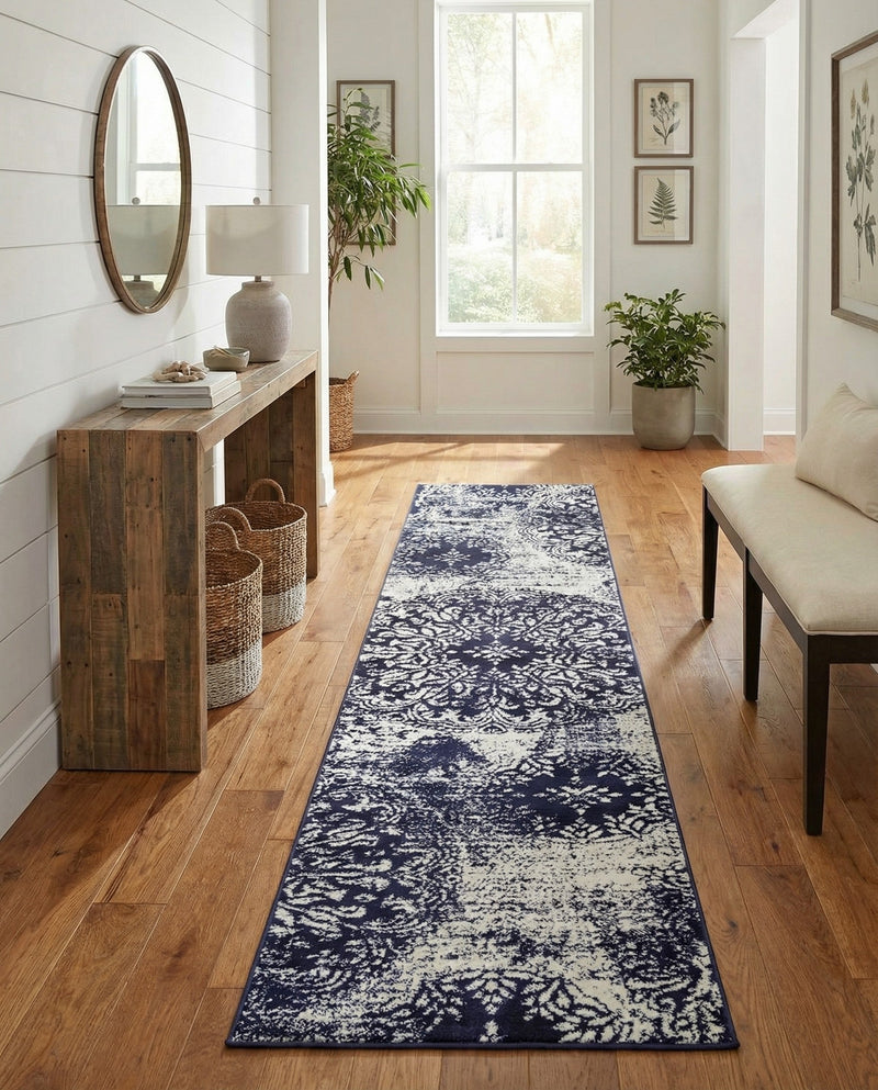 Riviera Elegance Collection Area Rug -  Monaco (Navy Blue) Runner Navy Blue  lifestyle 78